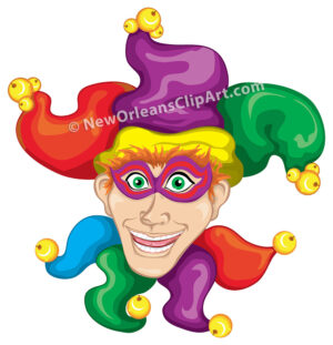 Male Mardi Gras Jester Vector Clip Art