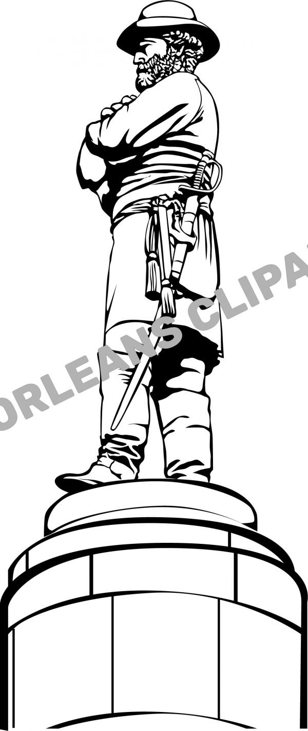 General Robert E. Lee Statue Vector Clip Art New Orleans