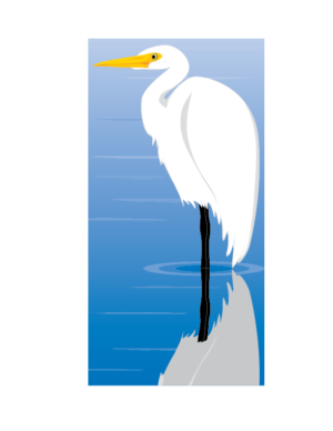 Egret Bird Vector Clip Art
