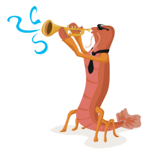 Crawfish Playing Trumpet Free Vector Clip Art