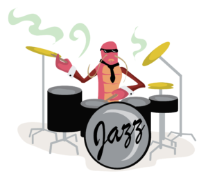 Crawfish Playing Drums Free Vector Clip Art