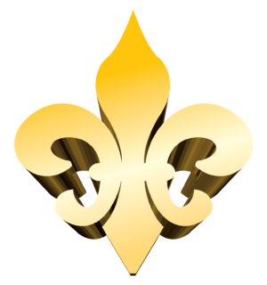 3-D Gold Fleur de Lis Vector Clip Art