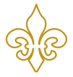 Gold Outline Fleur de Lis Vector Clip Art